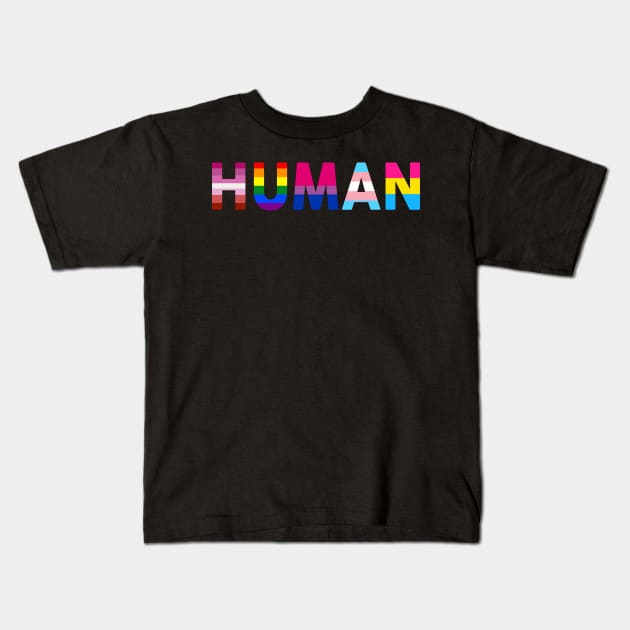 Human LGBT Pride flag gender Kids T-Shirt by Venicecva Tee